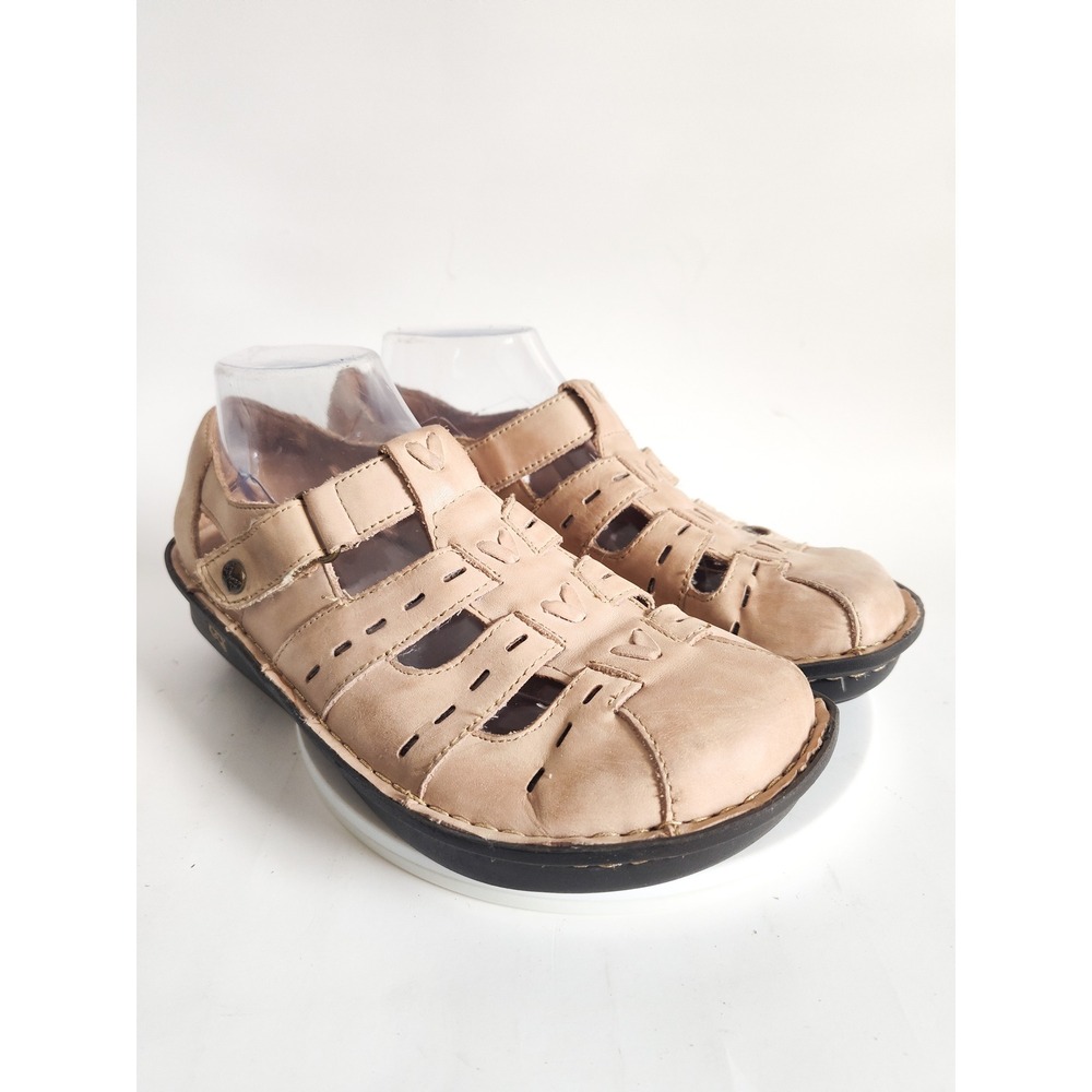 Alegria Fisherman Sandals 9 / 39 Pesca Closed Toe Neutral Leather Comfort Shoes